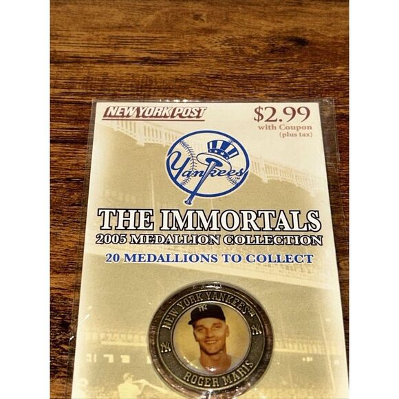 Roger Maris NY Post 2005 New York Yankees Immortals Medallion Collection Coin - Picture 3 of 6